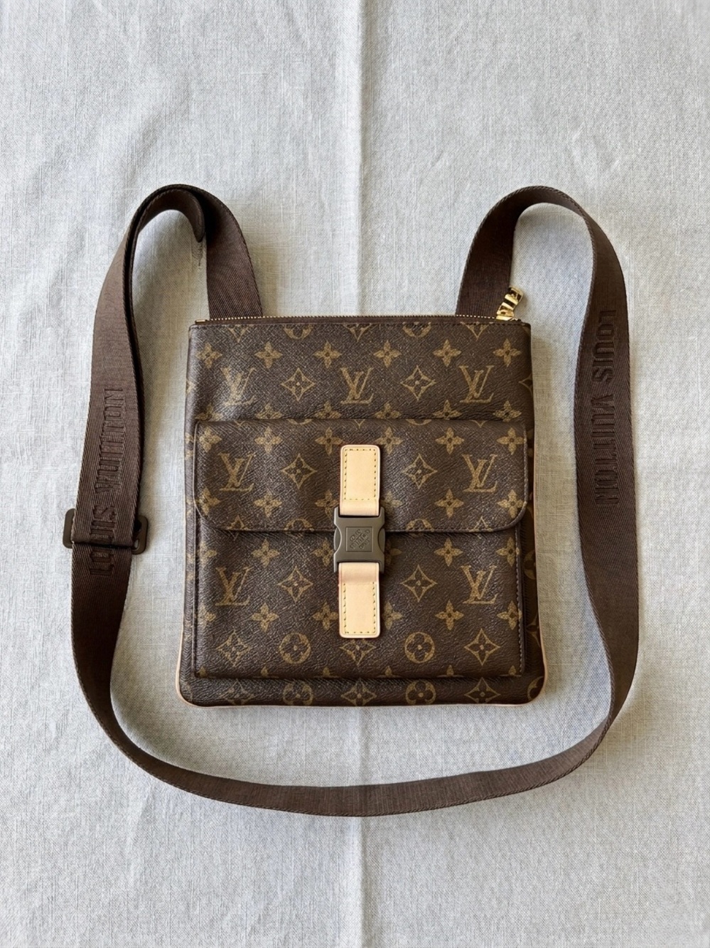 Louis Vuitton Monogram Canvas Messenger Bag in Brown and Tan